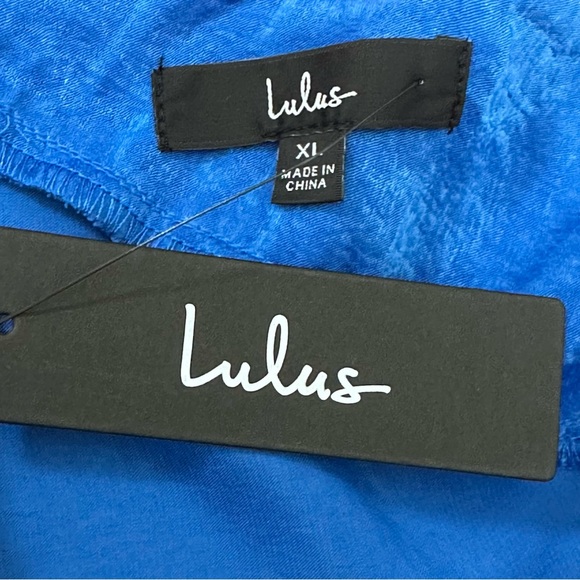 Lulu Satin Cowl Neck Maxi Dress in Blue Size Extra Large XL - Picture 7 of 7